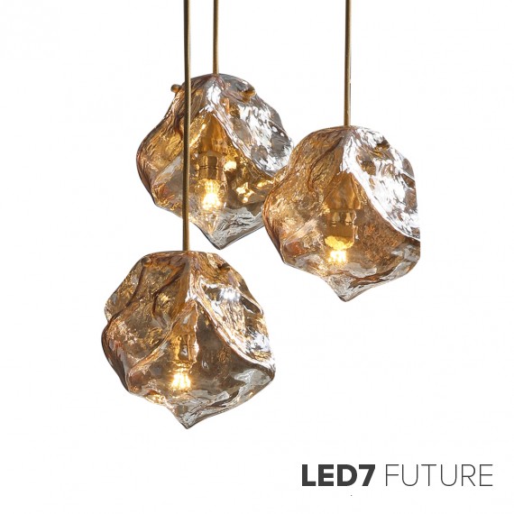 Loft Industry Modern - Glass Stone Pendant